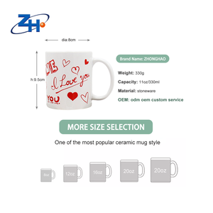 <span class=keywords><strong>Stampa</strong></span> personalizzata di san valentino decalcomania 11oz bianco souvenir in <span class=keywords><strong>ceramica</strong></span> sublimazione tazza regalo set mini tazza <span class=keywords><strong>ceramica</strong></span> - Product Image 2