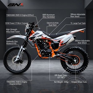 Nouvelle moto tout-terrain professionnelle 250cc pour adultes, <span class=keywords><strong>moteur</strong></span> YINGXIANG CB250D-G, 4 temps, démarrage électrique, motocross, enduro, course - Product Image 3