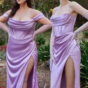 Nuevo Vestido de Noche Largo de Satén Negro Elegante sin Mangas con Corsé Cristalizado, Abertura Alta y Un Solo Hombro - Product Image 4