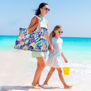 กระเป๋าสะพายไหล่กันน้ำลายดอกไม้สไตล์ศิลปินออสเตรเลีย พิมพ์ลายตามสั่ง ขนาดใหญ่พิเศษ สำหรับผู้หญิง พร้อมหูหิ้วเชือก เหมาะสำหรับไปเที่ยวทะเล - Product Image 6