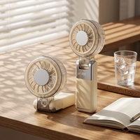 Ventilateur portable haute vitesse 3600 mAh pliable avec brumisateur turbo, ventilateur de refroidissement personnel à porter à la taille ou sur le bureau
