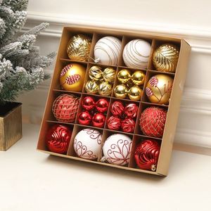 Boling Dts1 2026 Ensemble d'ornements de Noël en plastique brillant de style européen, incassables, rose, bleu marine, rouge, or, pour la maison - Product Image 4