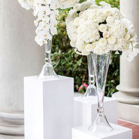 Support à fleurs transparent, centre de table de mariage, vase en verre acrylique transparent pour décoration de mariage