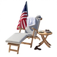 Chaise longue pliante en teck moderne pour l'extérieur - Chaise longue en bois portable écologique et imperméable pour hôtel et villa