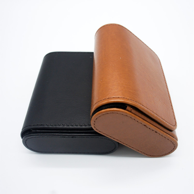 Customized Leather Portable Carrying case With Magnet Closure, IEM in Ear Monitor Earphone Storage Leather case OEM