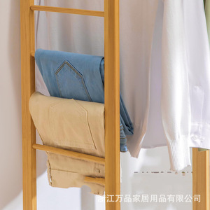 Perchero de bambú Nan, 57x36x176 cm, soporte de almacenamiento multifuncional para dormitorio, entrada, diseño escandinavo - Product Image 3