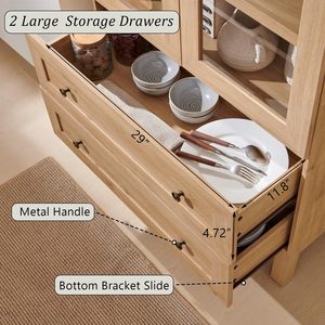 Armoire de rangement de cuisine moderne en bambou SENYU, durable, avec 2 tiroirs et 4 étagères, pour îlots et chariots - Product Image 6