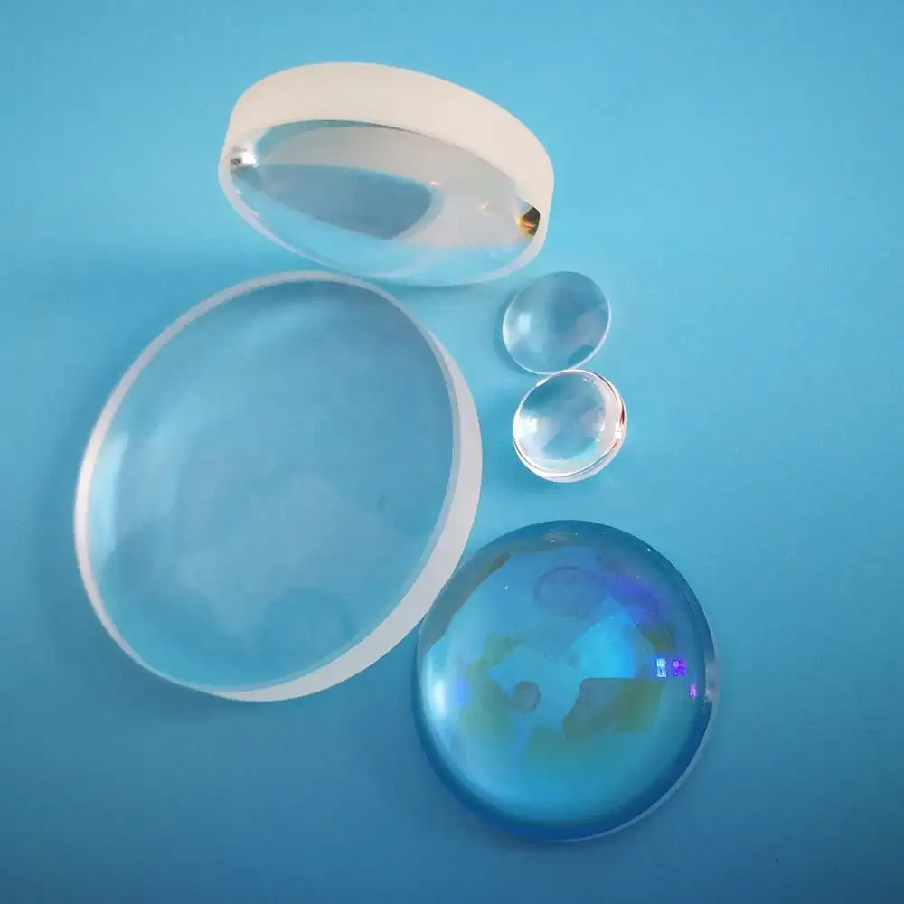 Material de cristal de zafiro sílice fundido UV, material de lente óptica Singlet de material BK7, 2/2