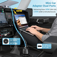 Convertisseur élévateur de tension CC 2-en-1 12V-24V vers 30V, chargeur CC 60W et alimentation USB-C PD 27W pour Starlink Mini, voiture, camping-car, camion