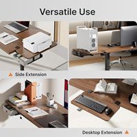 Plateau d'extension de bureau à clipser avec tiroir de rangement, repose-bras et support de clavier pour bureau et maison