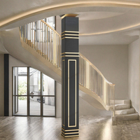 Meixi Stairs Systèmes complets de balustrades européens en alliage d'aluminium avec éléments décoratifs en cuivre, réglables, pour escaliers, montants de balustrade et garde-corps de balcon