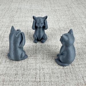 Tre gatti intelligenti non ascoltano, non parlano, non guardano, ornamento creativo per la figurina di plastica per gatti - Product Image 2