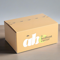Boîte d'expédition auto-élevante en papier kraft imprimé, étanche, pour cadeaux, vente en gros pour petites entreprises, emballage personnalisé en carton pour envoi postal