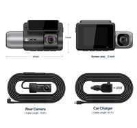 Perekam mobil lensa ganda 4K OLED, kamera perekam Video depan/belakang, lensa ganda 3CH, penglihatan malam GPS tahan air Sony IMX335 Sensor App