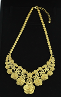 Kalung Mewah Berlapis Emas 24K Dubai, Desain Bunga, Grosir Kustom Z H, Perhiasan Fashion Pernikahan, Aksesoris Wanita