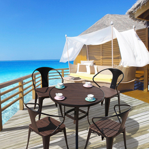 ชุดเฟอร์นิเจอร์วินเทจ,ชุดเฟอร์นิเจอร์คาเฟ่สำหรับร้านอาหารเก้าอี้ไม้และโต๊ะ - Product Image 2