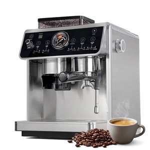 Machine à café <span class=keywords><strong>expresso</strong></span> automatique <span class=keywords><strong>avec</strong></span> moulin à grains intégré, porte-filtre 58 mm, double chaudière, mousseur à lait, pompe 20 bars, modèle professionnel - Product Image 1