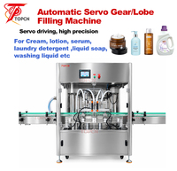 Machine de remplissage automatique de bouteilles de lotion cosmétique, pâte, onguent, shampoing avec pompe à engrenages servo à 4 buses