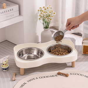 Stainless Steel Double Bowl Anti Tipping Pet <b>Feeder</b> For <b>Cats</b> And Dogs With Neck Protection Integrated Food And Water Dish - Product Image 3