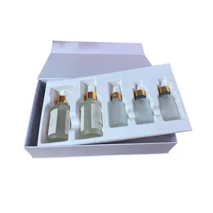 Kotak Kemasan Perawatan Kulit, Nampan Kosmetik Mewah Bubur Kertas Putih Coklat Alami