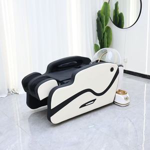 Sillón de lujo de diseño moderno para spa de belleza y peluquería, cama de lavado de cabello con lavabo de circulación de agua - Product Image 4
