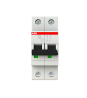 Disjoncteur miniature ABB S202-B32 32A bipolaire type B, capacité de coupure 6kA, 400V pour armoire de distribution industrielle