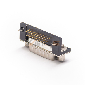 Conector <span class=keywords><strong>D</strong></span>-<span class=keywords><strong>Sub</strong></span> de 15 Pines Macho en Ángulo Recto, Chapado en Oro, DB15, 90 Grados, Montaje en PCB, 2 y 3 Filas, Alta Densidad, <span class=keywords><strong>HD15</strong></span> - Product Image 4