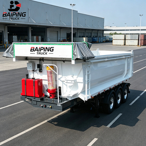 Semirimorchio Ribaltabile Posteriore a Tre Assi con Telo Elettrico Retrattile Completamente Chiuso per il Trasporto di Fanghi e Minerali - Product Image 5