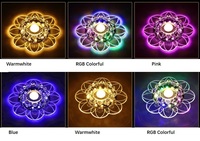 Lampu Langit-langit Bunga Kristal Warna-warni LED Modern 20Cm untuk Ruang Tamu Koridor Lorong Balkon Pintu Masuk Hotel Apartemen KTV Bar