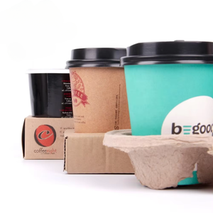 Porte-<span class=keywords><strong>journal</strong></span> à double paroi jetable écologique Porte-tasse à café à emporter Porte-<span class=keywords><strong>papier</strong></span> artisanal Conception de recyclage pour 2/4 tasses - Product Image 2