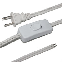 Câble d'alimentation CA avec interrupteur, prise américaine standard, rallonge américaine 2 fils, lampes de bureau, lampes de sol, lampes LED