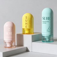 Flacon de parfum portable rechargeable sans air en plastique de 30 ml, forme unique, avec logo personnalisé, emballage de flacon pulvérisateur inversé