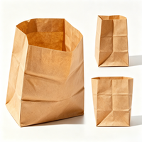 Sacs à emporter en papier kraft anti-graisse à faible MOQ, jetables, pour essai commercial de restaurants de restauration rapide, personnalisables