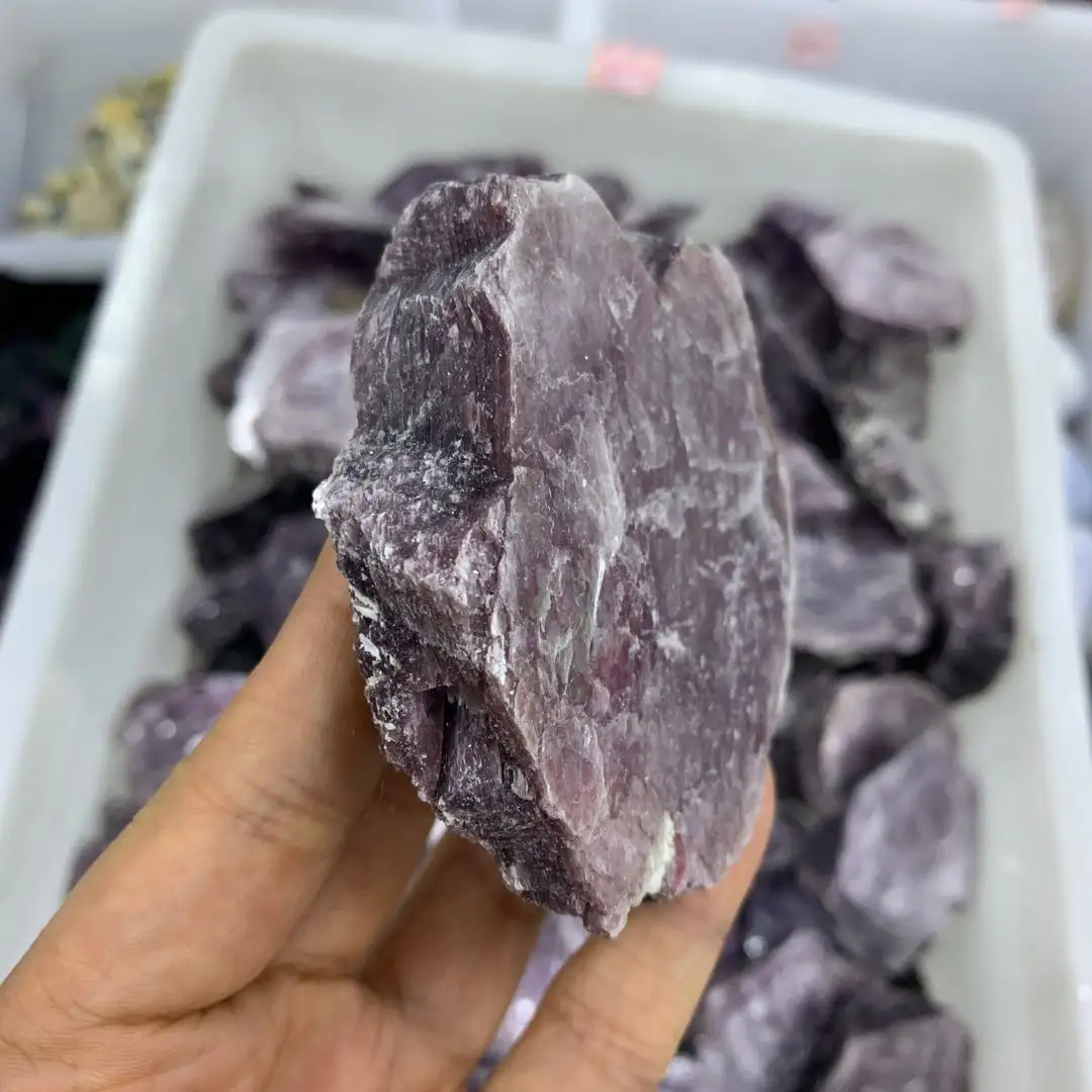 Grosir Alami Baru Proses Penyembuhan Potongan Batu Kasar Lithium Mica Kilat Kristal