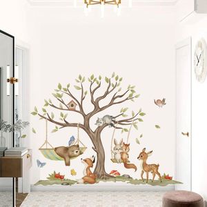 Pegatinas de Pared con Diseño Creativo de Osito y Zorro de Dibujos Animados, Decoración Autoadhesiva de PVC para Habitación Infantil y Jardín de Niños - Product Image 6
