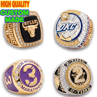 Anillos de Trofeo de Metal de Lujo Personalizados para Torneos de Fútbol, Hockey, con Nombre y Logotipo Personalizados, Anillo de Campeonato, Recuerdo Deportivo