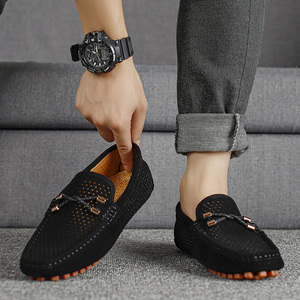 Mocassins en cuir 4 saisons pour hommes de grande taille, chaussures à coudre faites à la main, fermées, respirantes, pour la marche et la conduite décontractées, OEM - Product Image 2