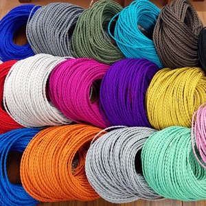 Accessoires d'éclairage, câble tressé <span class=keywords><strong>noir</strong></span>, cordon torsadé/rond, fil 2/3*0,75 mm, câbles textiles électriques pour éclairage décoratif - Product Image 3