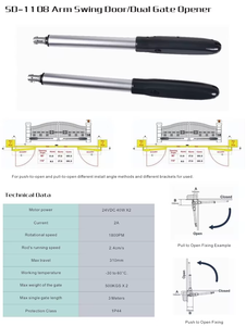 Actionneur linéaire 24 Vcc, ouvre-porte automatique à battants, <span class=keywords><strong>moteur</strong></span> de <span class=keywords><strong>portail</strong></span> à battants - Product Image 2
