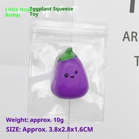 Jouet Squishy Aubergine Créatif, Jouet Anti-Stress en Caoutchouc Souple pour Jeunes