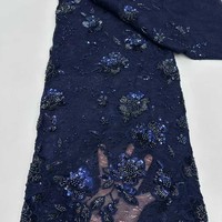 Tissus en dentelle florale perlée à sequins en maille de haute qualité pour robes de mariée et de soirée, usage vestimentaire
