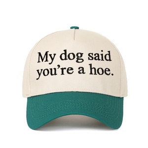 Cappellino da Baseball a Cinque Pannelli Bicolore con Scritta 'My Dog Said You're a Hoe' in Cotone 100% Casual Hip Hop per Esterni - Product Image 3