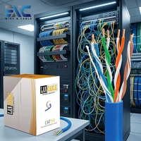 Cable de Red LSZH Cat5e, Bajo Humo, Cero Halógenos, Cable Ethernet 24AWG UTP 305m, Cable LAN Resistente al Fuego para Edificios Públicos