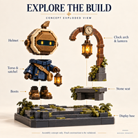 OEM ODM Populer Hollow Game Knight Building Set Action Figure Pencahayaan Koleksi Dekorasi 300+ Potongan Mainan Blok Bangunan Hadiah