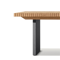 Ensemble table et chaises de jardin OEM, mobilier de terrasse pour hôtel et restaurant, ensemble de salle à manger en teck massif résistant aux intempéries