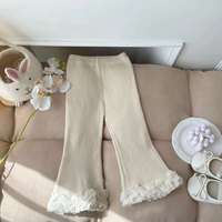 Ensemble de vêtements pour filles de 3 à 8 ans, pull en tricot doublé de polaire tendance, ensemble 2 pièces pour l'automne et l'hiver