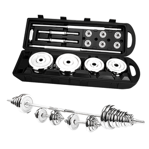 Ensemble d'haltères en <span class=keywords><strong>fonte</strong></span> chromée de haute qualité, poids libres, 50 kg, haltères réglables électro-plaqués, disques de barre, portables, durables - Product Image 1