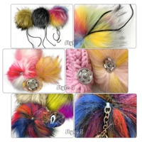 Pompon en fausse fourrure pour chapeaux Pompons moelleux pour l'artisanat DIY Accessoires de tricot amovibles pour chaussures écharpes sacs porte-clés