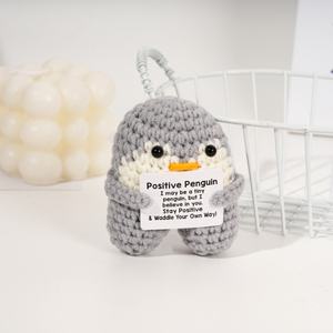 Crochet מותאם אישית חיות צעצועים חמוד מצחיק חיובי מתנות בעבודת יד חג המולד אירוע סוג בובה פינגווין חיובי - Product Image 5