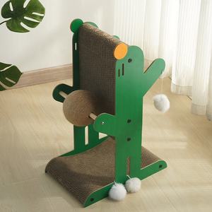 แผ่นลับเล็บแมวสัตว์เลี้ยงแบบสองด้านประกบกันเป็นคลื่นกระดาษลูกฟูกหลายชั้นแคคตัสแคร็กเกอร์สำหรับแมว - Product Image 4